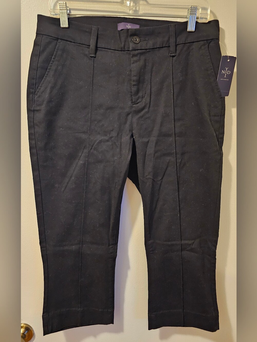 NYDJ Capri Pants High Rise Lift Tuck Black Women's Size 12 NWT